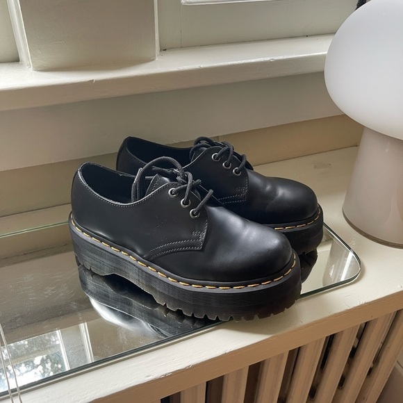 Dr. Martens 1461 Black Platform Oxfords - Picture 1 of 5
